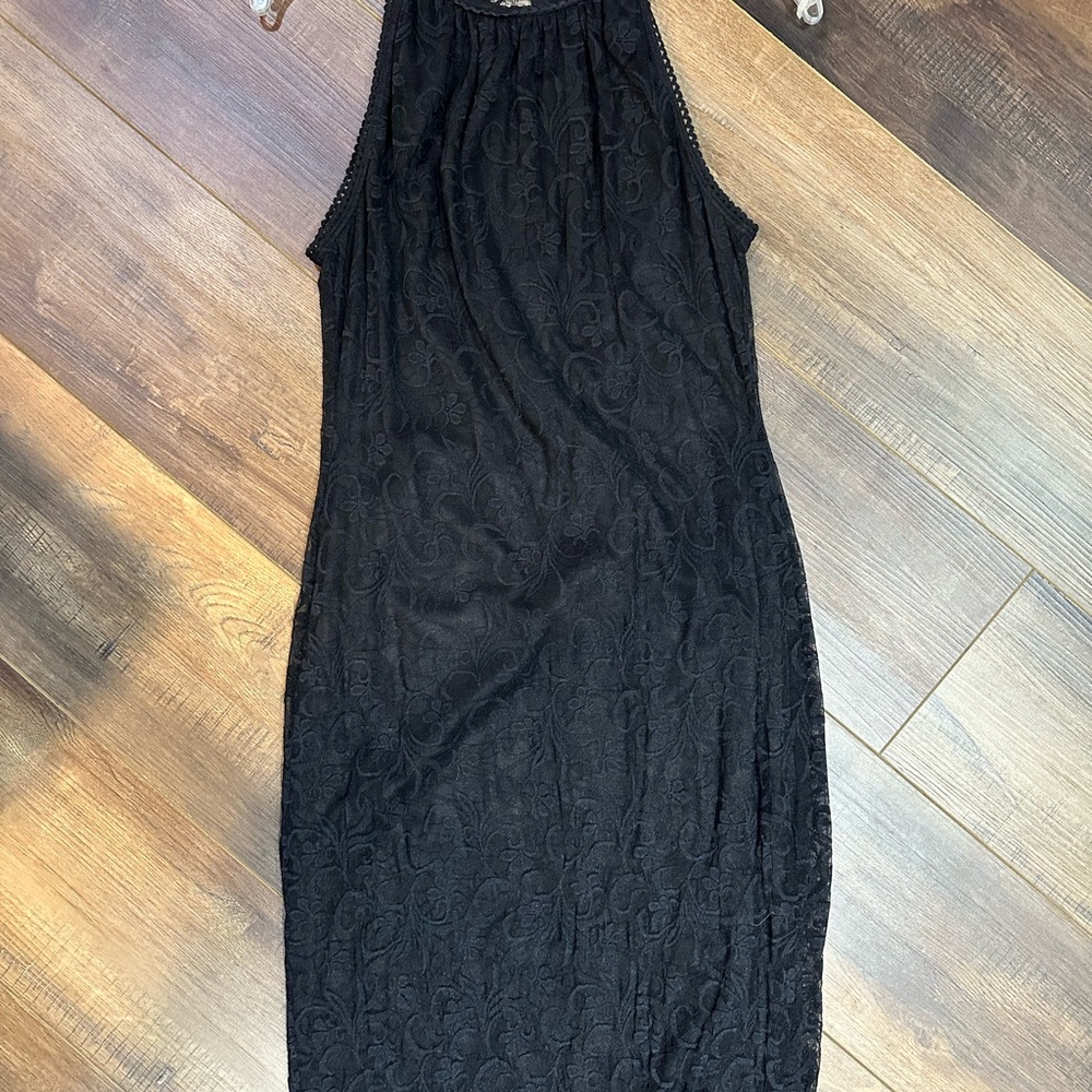 Max Studio Black Lace Midi Dress